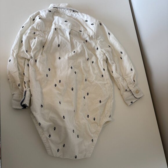 OshKosh B'gosh long sleeve button down shirt white penguins 24m toddler baby - Picture 7 of 7